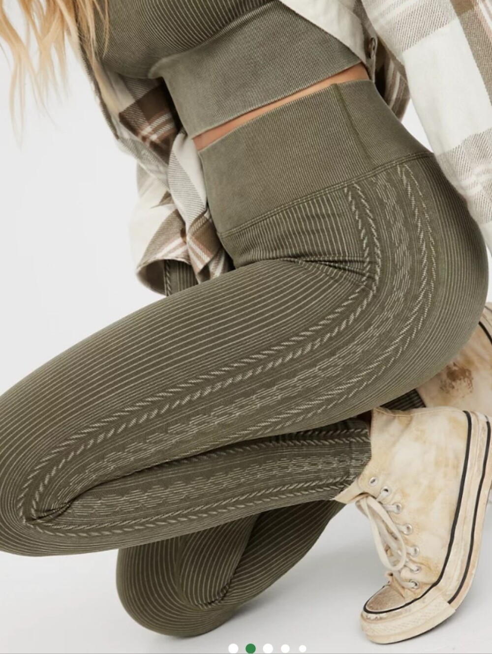 aerie ♡ seamless cable offline hi-rise legging xs clean girl ribbed athleisure